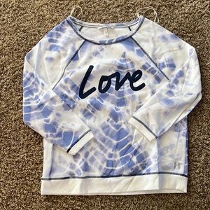 Victoria’s Secret tie dye blue and white hoodie size small